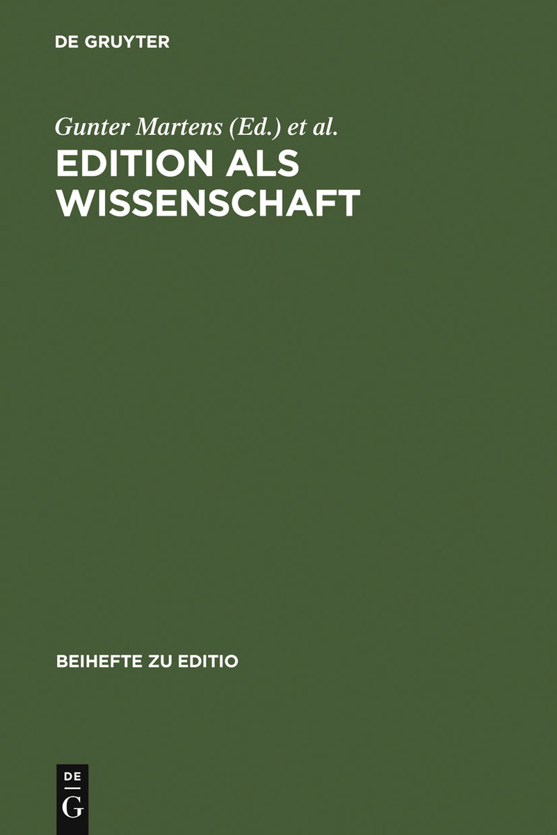 Edition als Wissenschaft