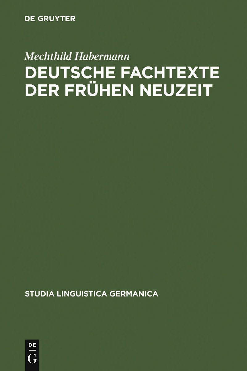 Deutsche Fachtexte der frühen Neuzeit