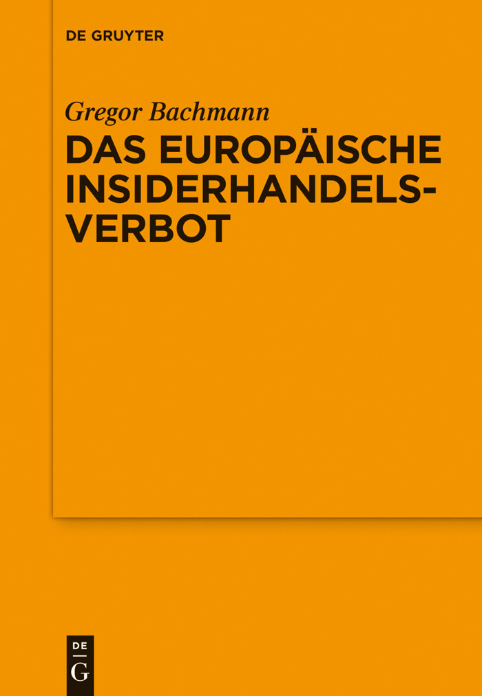 Das Europäische Insiderhandelsverbot