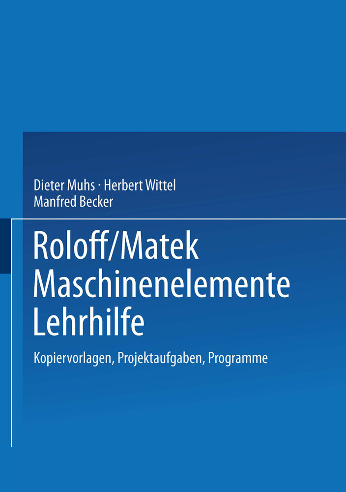 Roloff/Matek Maschinenelemente Lehrhilfe