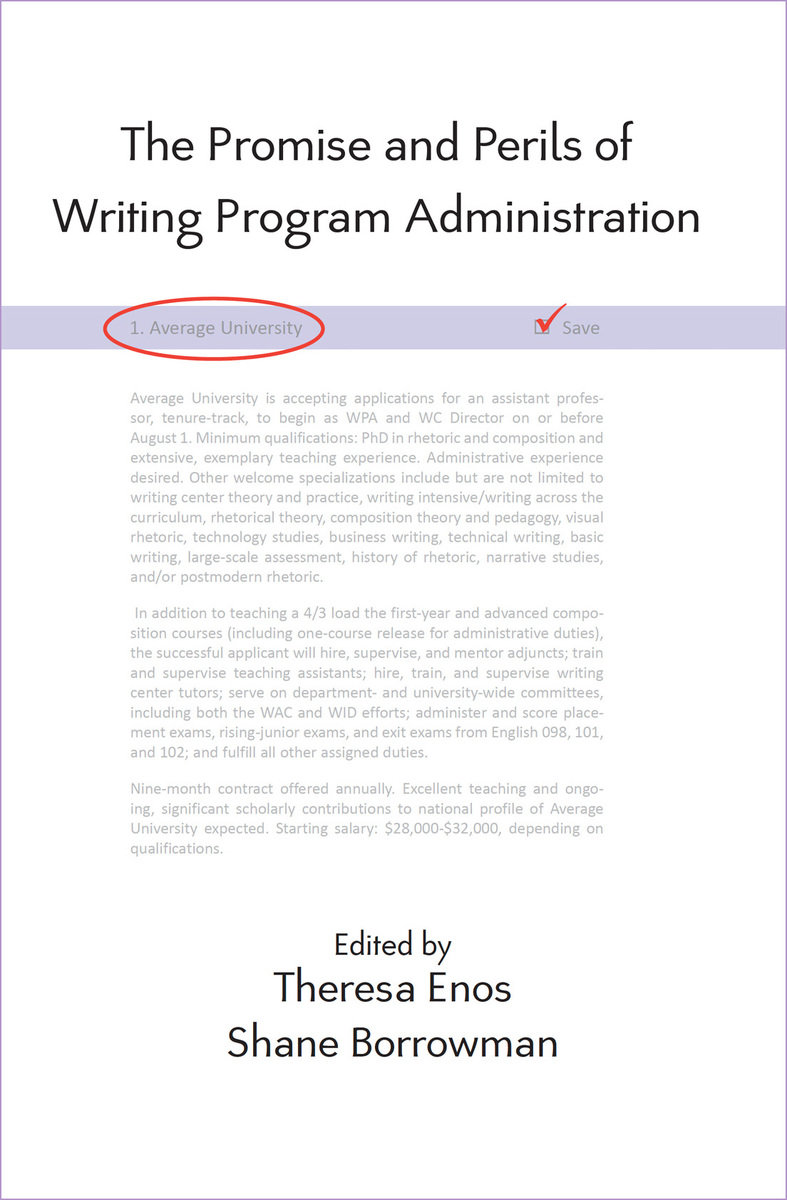 Promise and Perils of Writing Program Administration, The