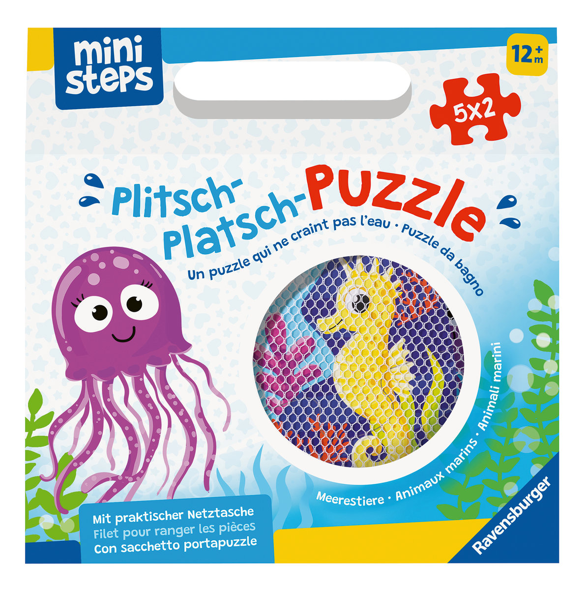 Ravensburger ministeps 4588 Plitsch-Platsch-Puzzle Meerestiere - Outdoor- & Badespielzeug, Spielzeug ab 1 Jahre, inklusive praktischer Netztasche