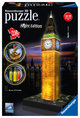 Ravensburger 3D Puzzle Big Ben bei Nacht 12588 - Das berühmte Bauwerk als Night Edition mit LED