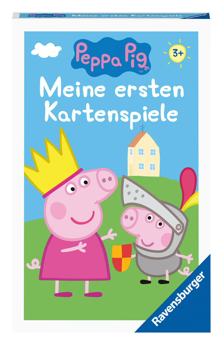 Peppa Pig Meine ersten Kartenspiele von Ravensburger, 20820, Quartett, Schwarzer Peter und Paare suchen, für Peppa-Fans