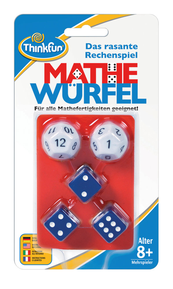 ThinkFun - 76317 Mathe Würfel - Spielerisch die Mathenote verbessern. Alle Rechenarten sind erlaubt, aber nicht Pflicht.