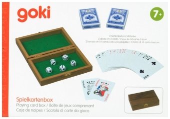 Spielkartenbox mit 5 Würfel und 2 Kartendecks á 54 Karten