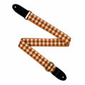 Ukulele Strap Jacquard - Checkered Orange - Ukulele Gurt