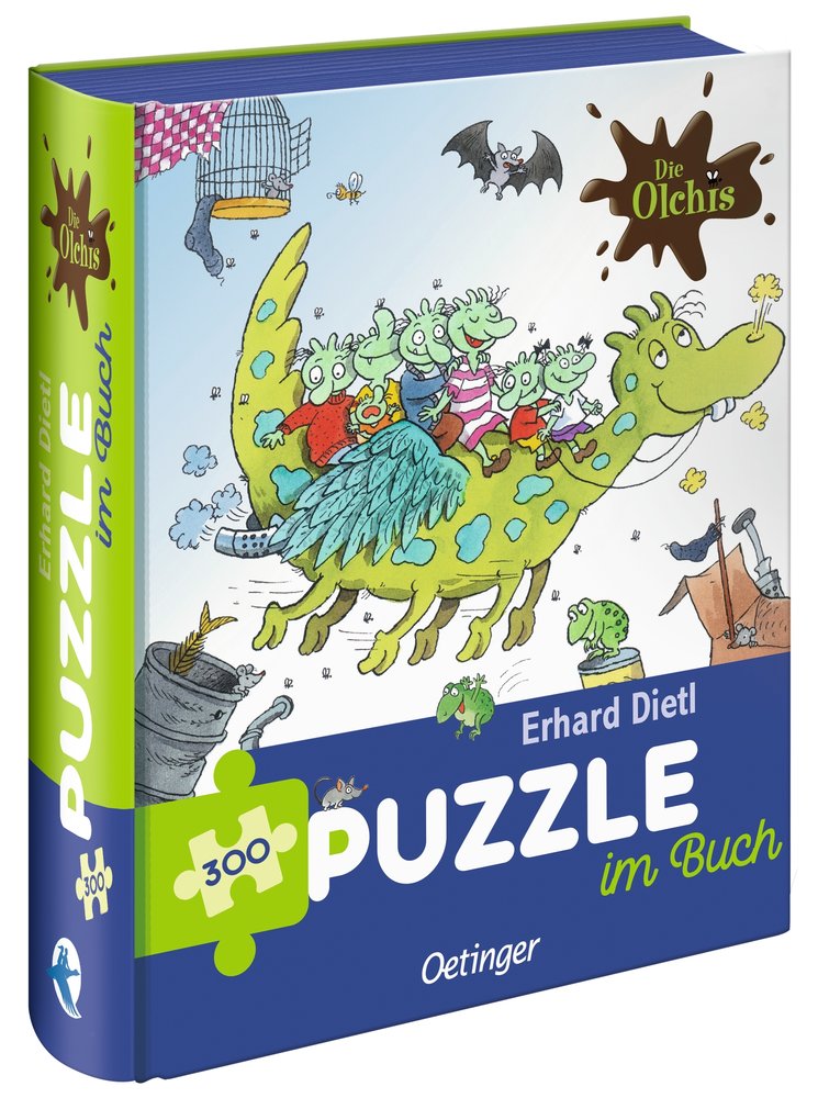 Die Olchis. Puzzle im Buch. Feuerstuhl. 300 Teile, Format 48 x 24 cm