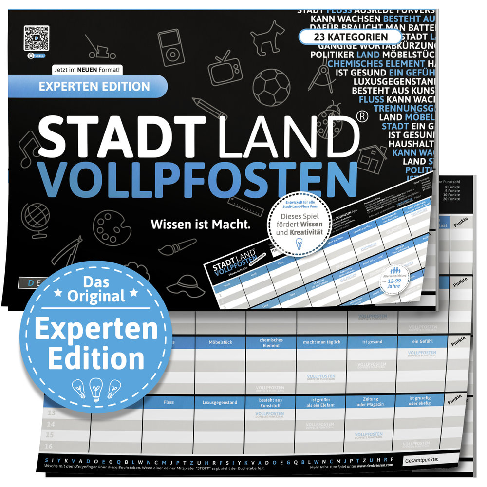 DENKRIESEN - STADT LAND VOLLPFOSTEN® - EXPERTEN EDITION - 'Wissen ist Macht.' - A4