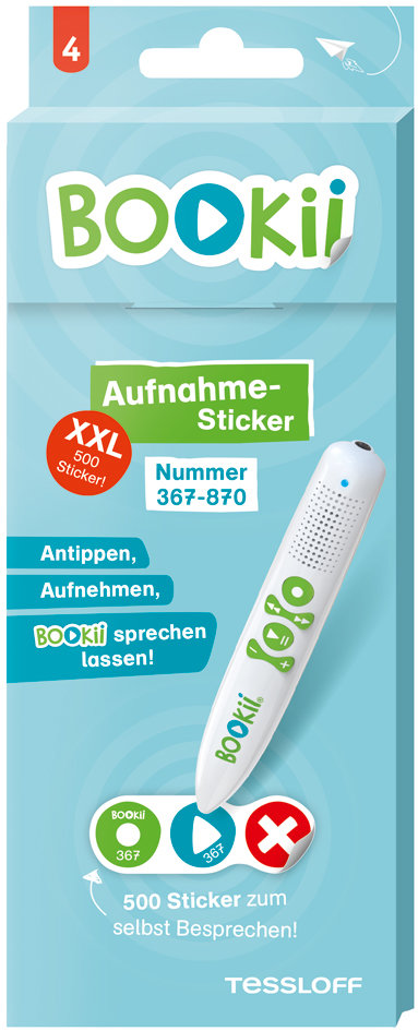 BOOKii® Aufnahme-Sticker neutral Paket 4, Nr. 367-870 (504 Stück)