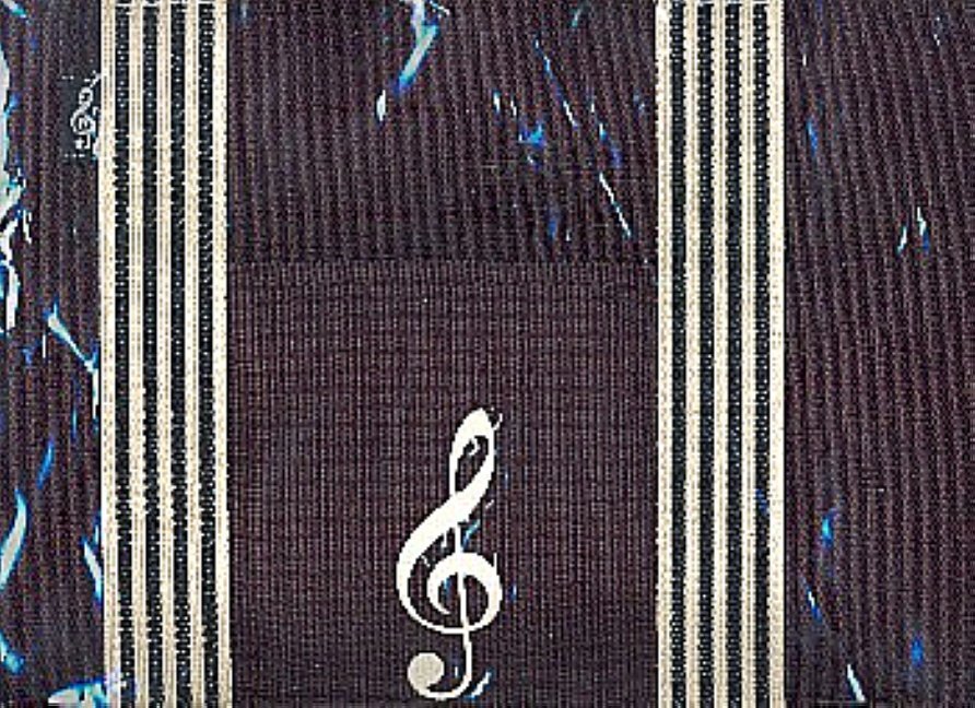 Canvas Tote Bag With Treble Clef/Sheet Music Design