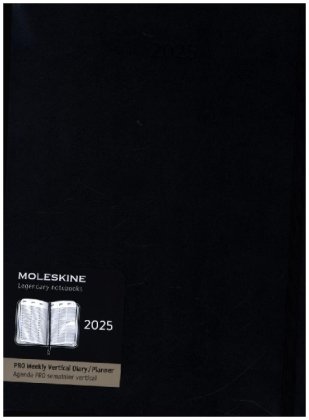 Moleskine 12 Monate Pro Wochen Notizkalender 2025, Pro XL, Schwarz