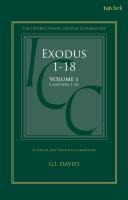 Exodus 1-18: A Critical and Exegetical Commentary