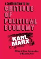 A Contribution to the Critique of Political Economy