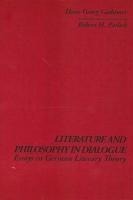 Literature and Philosophy in Dialogue: Essays in German Literary Theory