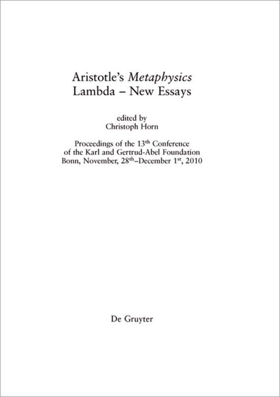 Aristotle´s 'Metaphysics' Lambda - New Essays