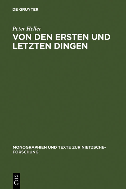 Von den ersten und letzten Dingen