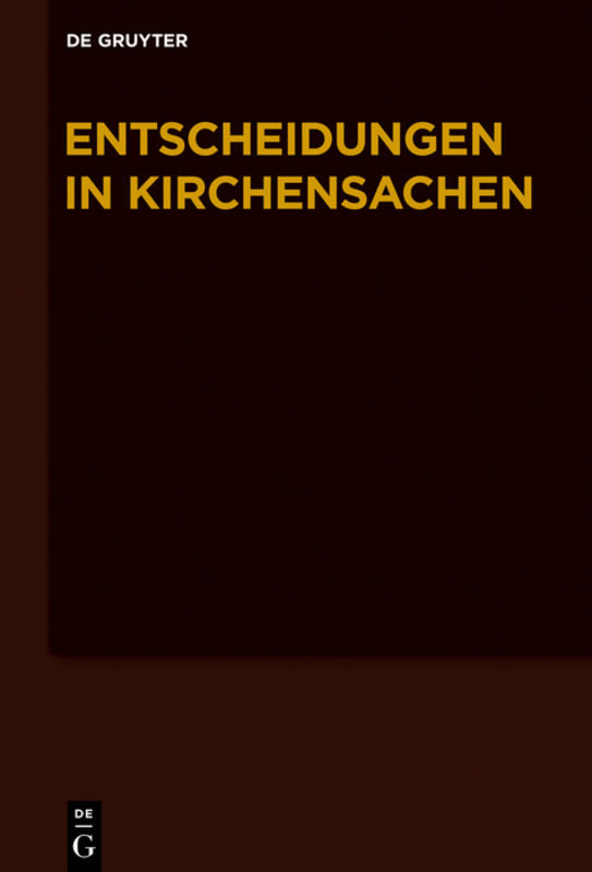 Entscheidungen in Kirchensachen seit 1946 / 1.7.2014-31.12.2014