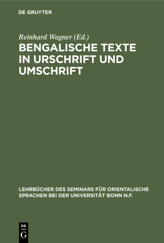 Bengalische Texte in Urschrift und Umschrift