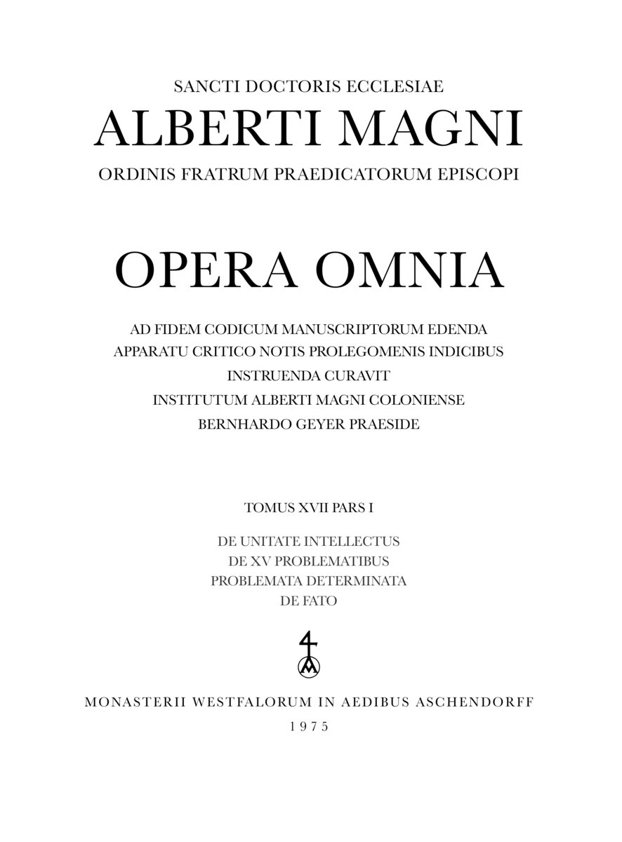 Opera Omnia / Super Dionysium. De divinis nominibus