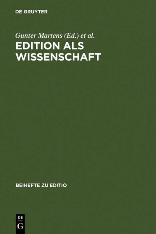 Edition als Wissenschaft