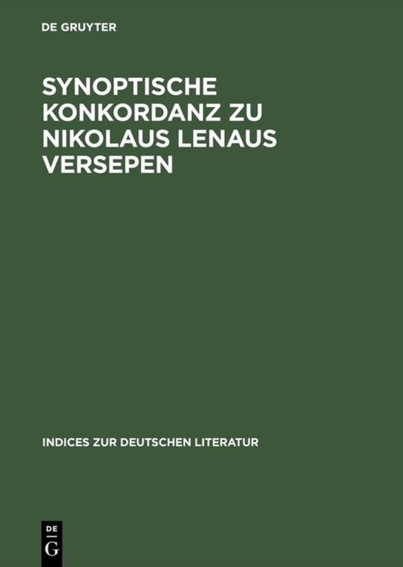 Synoptische Konkordanz zu Nikolaus Lenaus Versepen