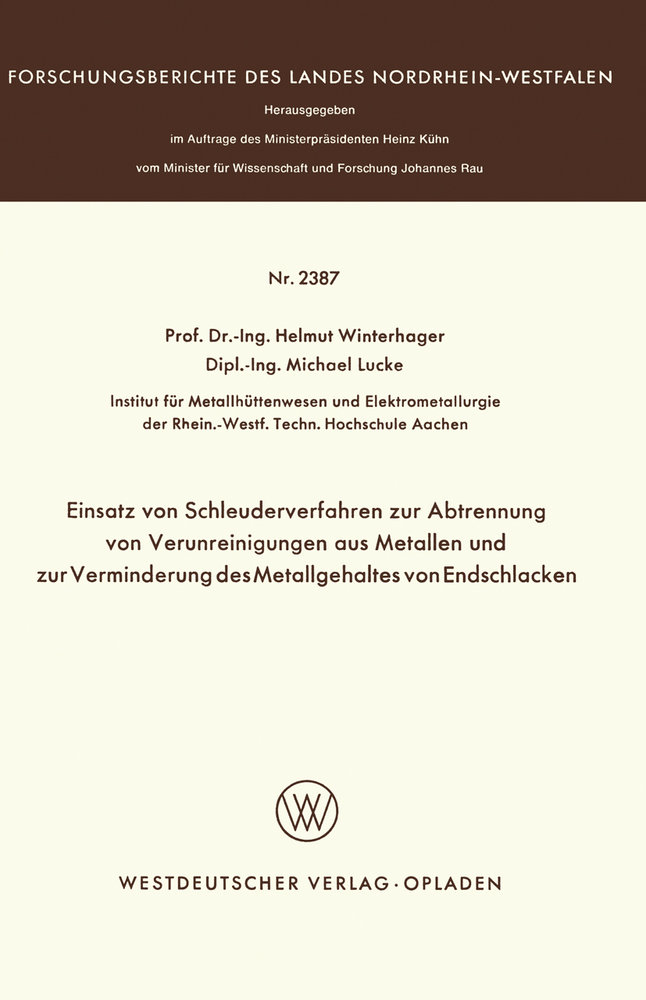 Einsatz von Schleuderverfahren zur Abtrennung von Verunreinigungen aus Metallen und zur Verminderung des Metallgehaltes von Endschlacken