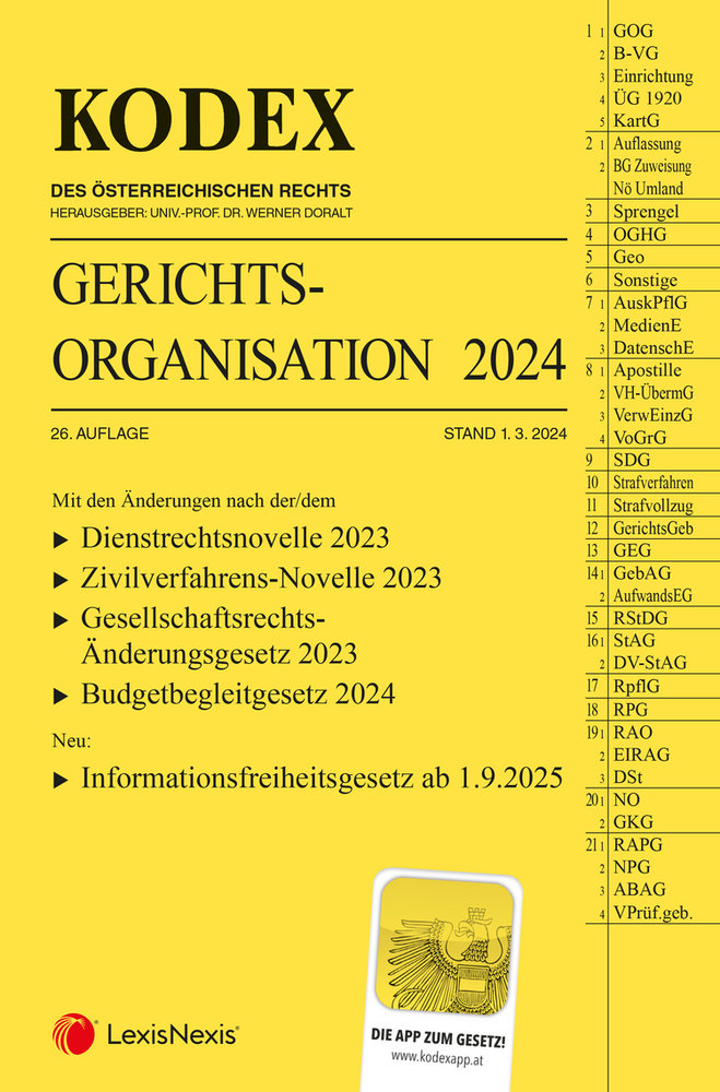 KODEX Gerichtsorganisation 2024 - inkl. App