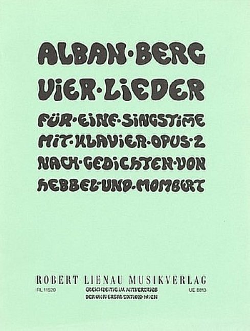 Vier Lieder für mittlere Stimme und Klavier op. 2 (1909-1910)