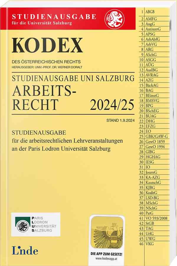 KODEX Studienausgabe Arbeitsrecht Salzburg 2024/25