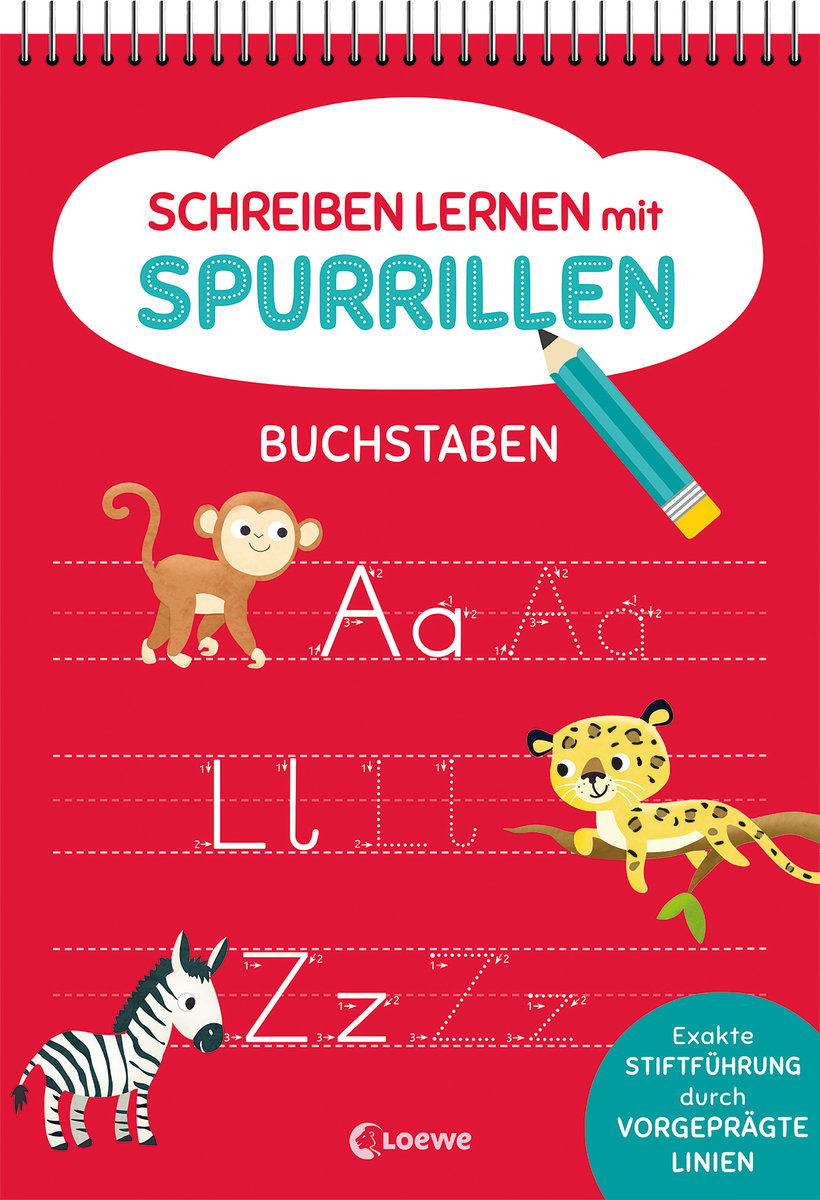 Schreiben lernen mit Spurrillen - Buchstaben