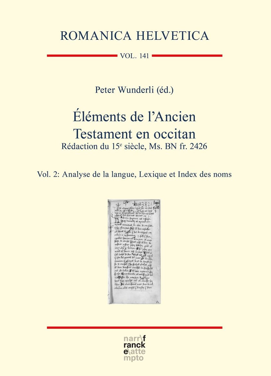 Elements De L Ancien Testament En Occitan Redaction Du 15e Siecle Ms Bn Fr 2426 Wunderli Peter Dussmann Das Kulturkaufhaus