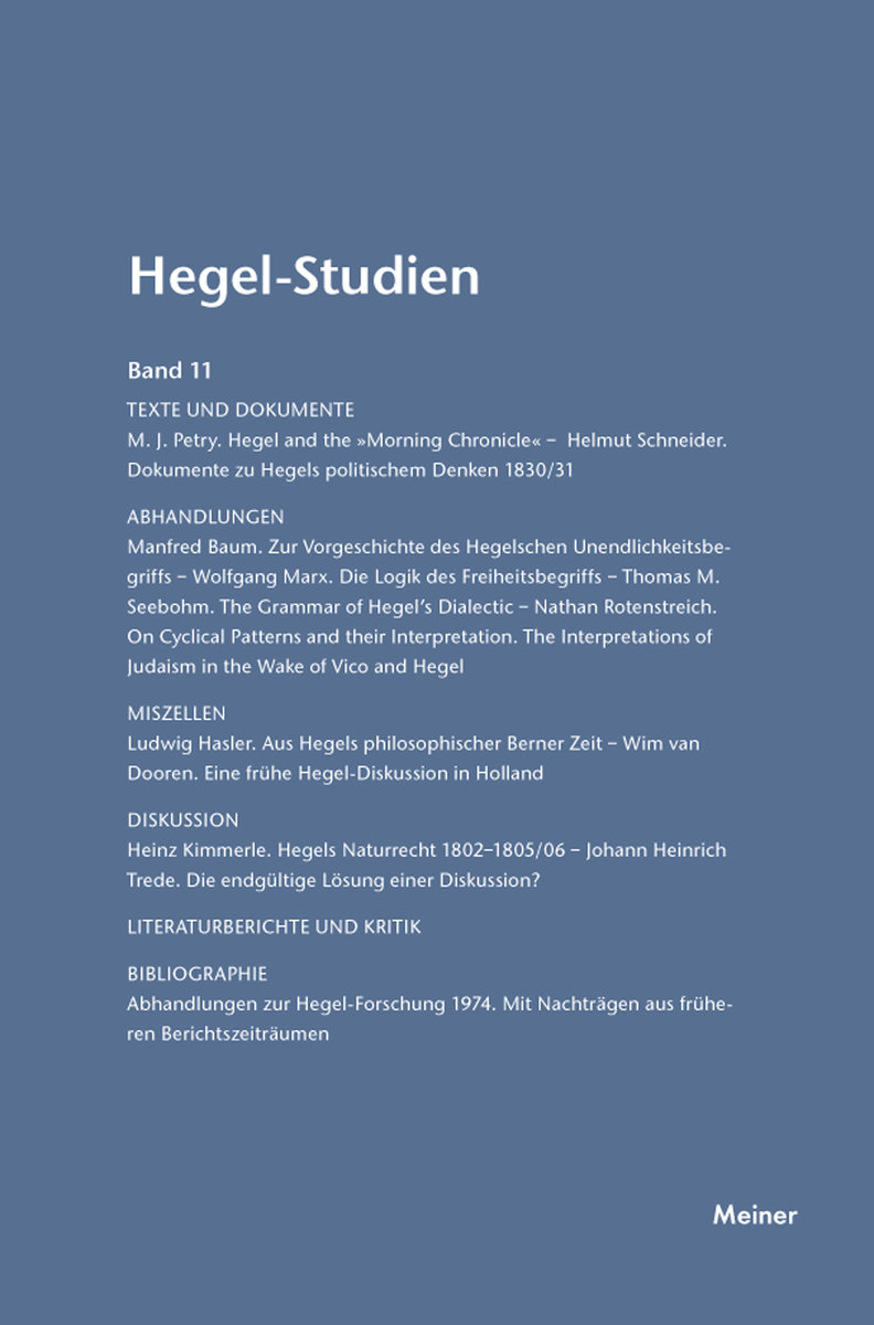 Hegel-Studien Band 11