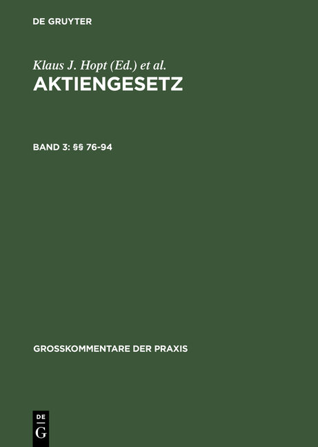 Aktiengesetz / §§ 76-94