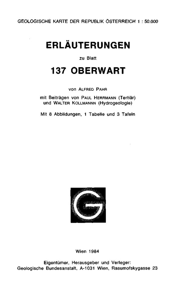 Erläuterungen zu Blatt 137 Oberwart