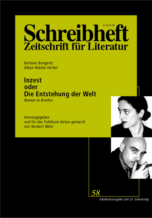 SCHREIBHEFT 58: Inzest oder Die Entstehung der Welt