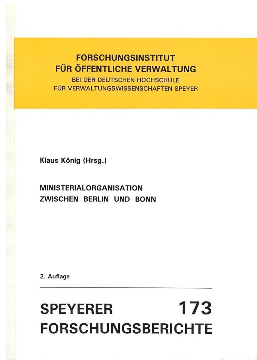 Ministerialorganisation zwischen Berlin und Bonn