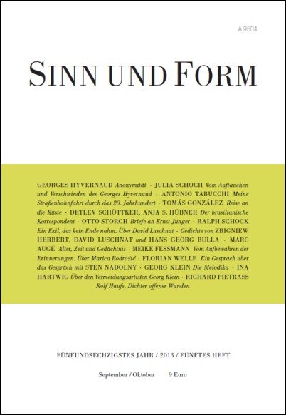 Sinn und Form 5/2013