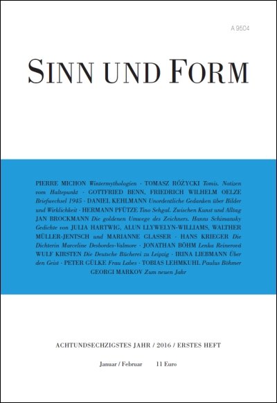 Sinn und Form 1/2016