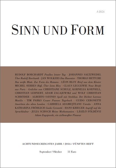 Sinn und Form 5/2016