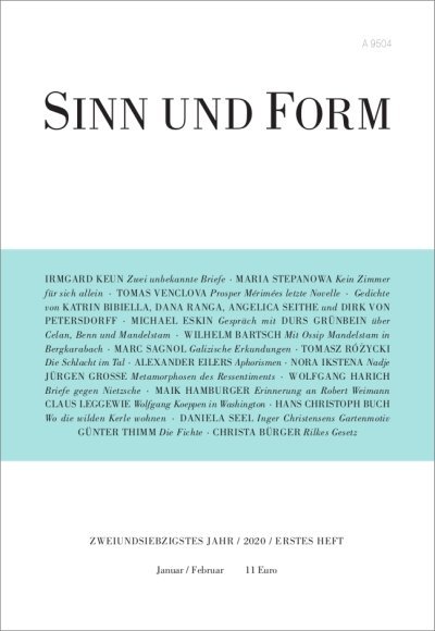 Sinn und Form 1/2020