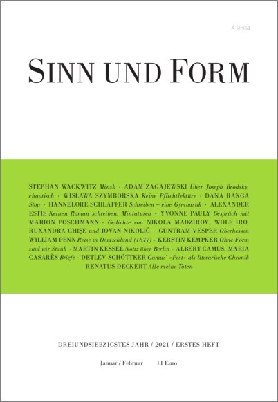 Sinn und Form 1/2021