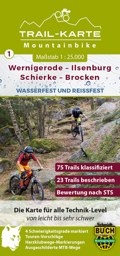 MTB Trail-Karte Harz: Wernigerode - Ilsenburg - Schierke ...