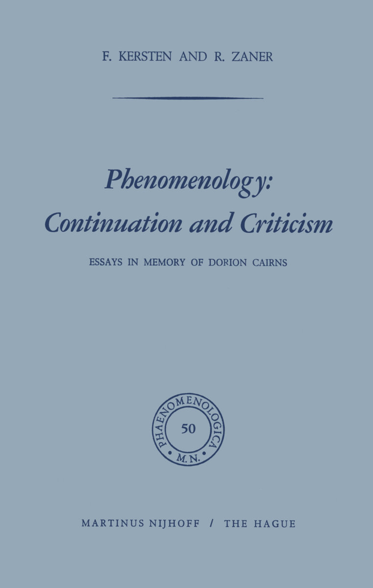 Phenomenology: Continuation and Criticism