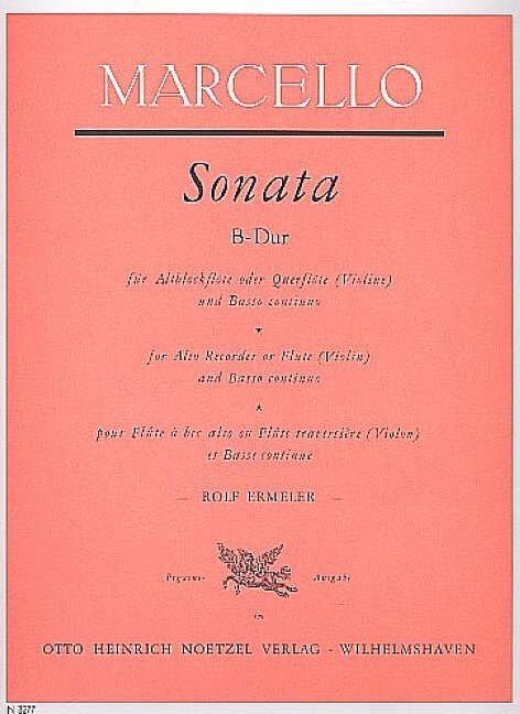 Sonata für Altblockflöte oder Querflöte (Violine) und B.c. B-Dur op. 1 Nr. 6